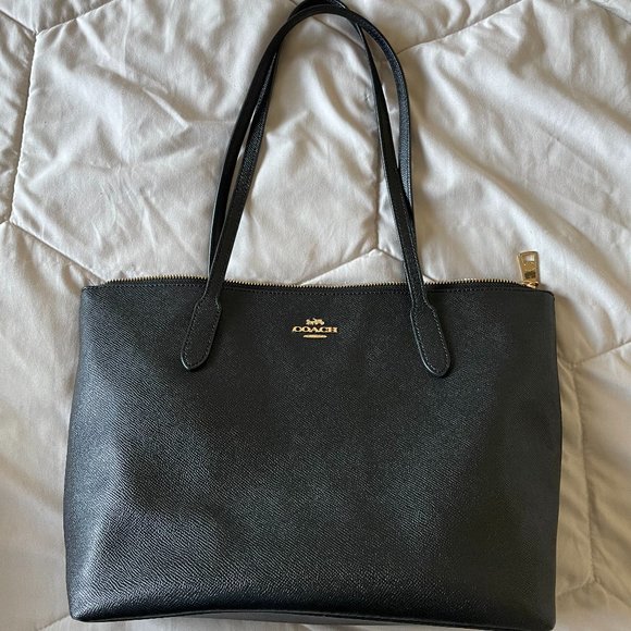 Coach Zip Top Tote Black - Picture 1 of 5